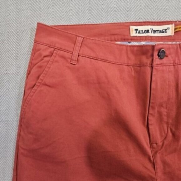 Tailor Vintage Men's Slim Fit Pants 38x30 Canyon Red Stretch Cotton Spandex NWT - Picture 10 of 16